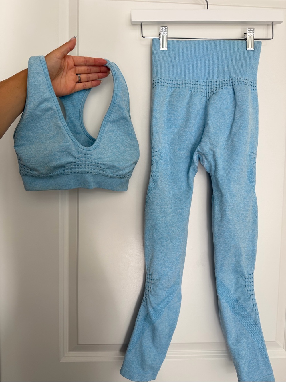 Prozis Light Blue Seamless Leggings & Sports Bra Set